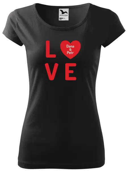 Dámské tričko Love se jmény