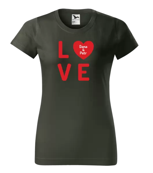Dámské tričko Love se jmény