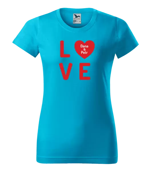 Dámské tričko Love se jmény