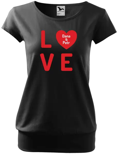 Dámské tričko Love se jmény
