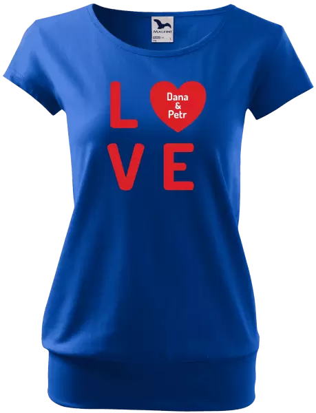 Dámské tričko Love se jmény