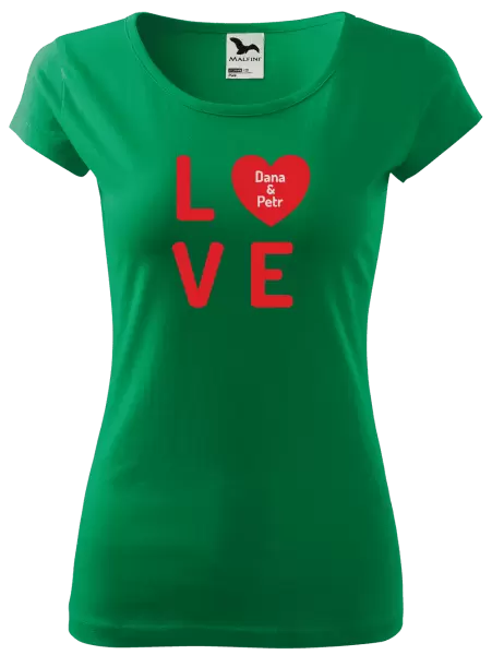 Dámské tričko Love se jmény