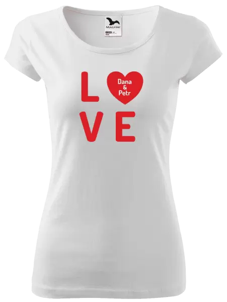 Dámské tričko Love se jmény