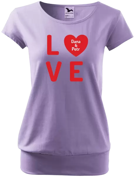 Dámské tričko Love se jmény