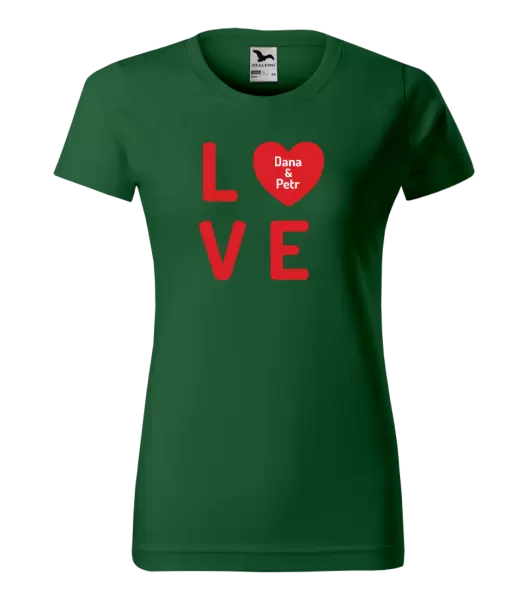 Dámské tričko Love se jmény