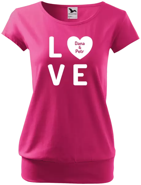 Dámské tričko Love se jmény