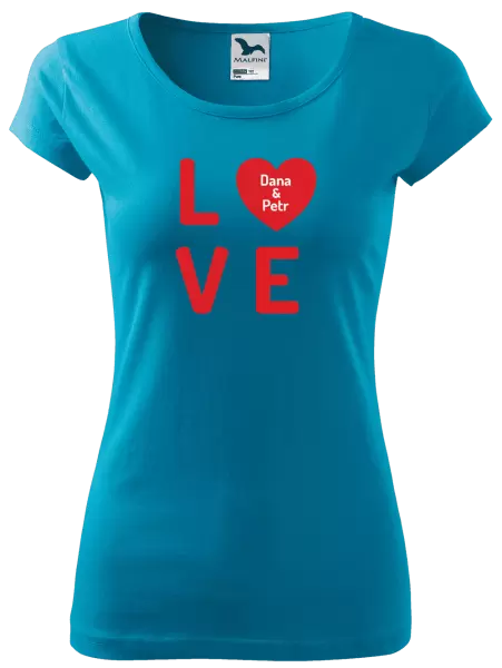Dámské tričko Love se jmény