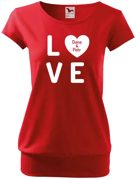 Dámské tričko Love se jmény