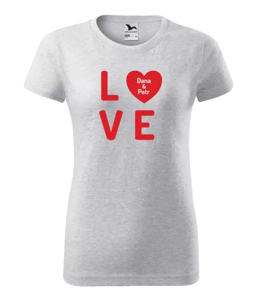 Dámské tričko Love se jmény