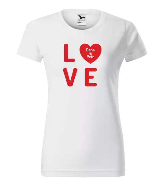 Dámské tričko Love se jmény