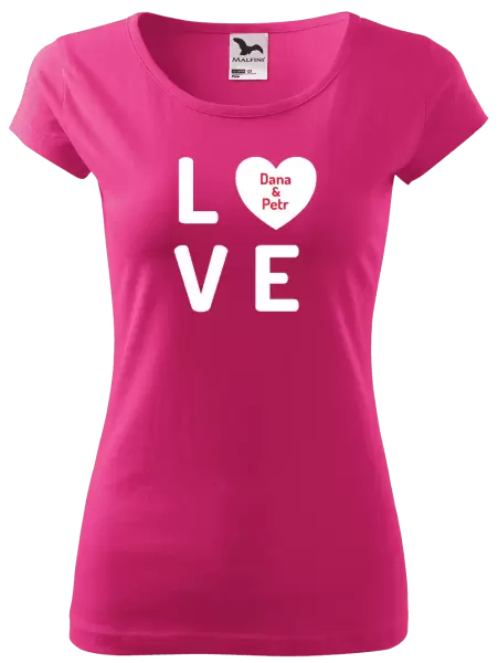 Dámské tričko Love se jmény