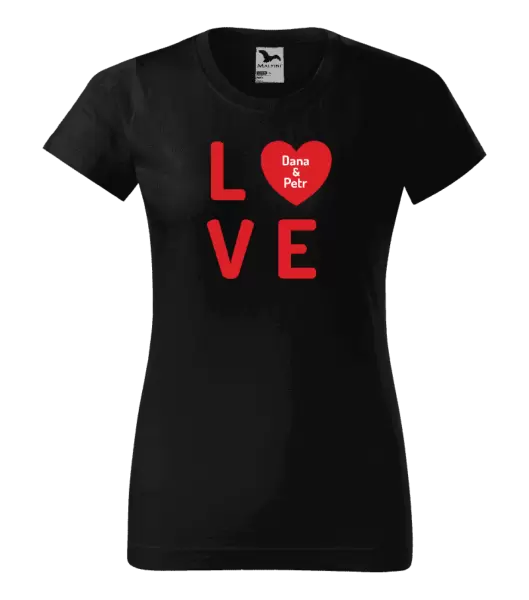 Dámské tričko Love se jmény