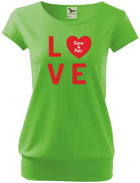 Dámské tričko Love se jmény