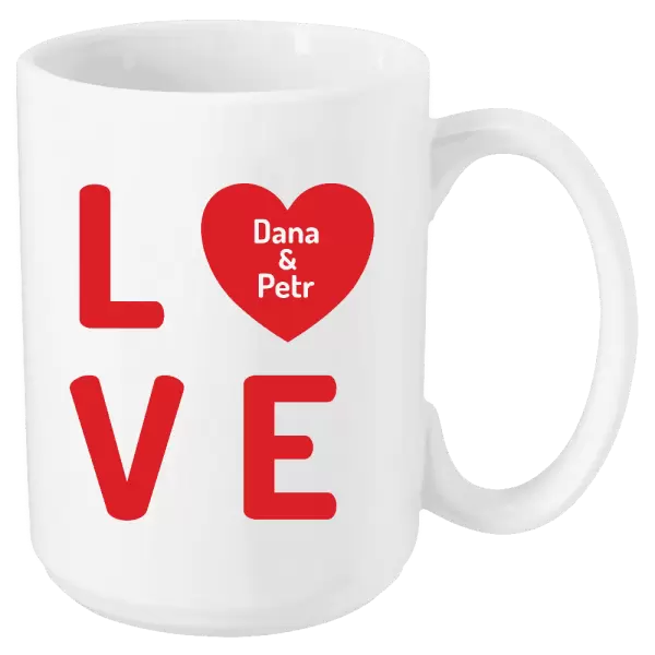 Hrnek Love se jmény