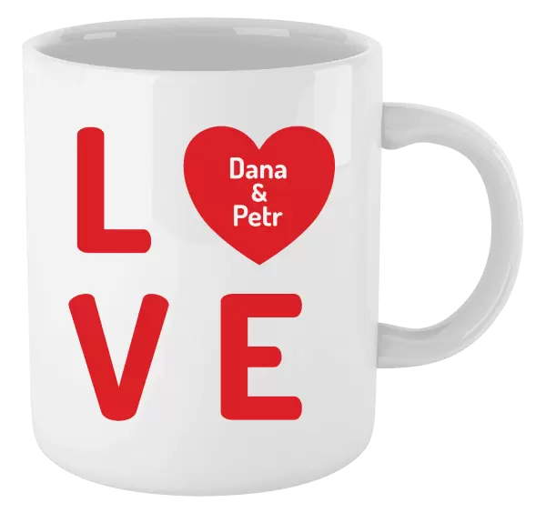 Hrnek Love se jmény