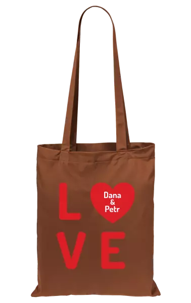 Látková taška Love se jmény