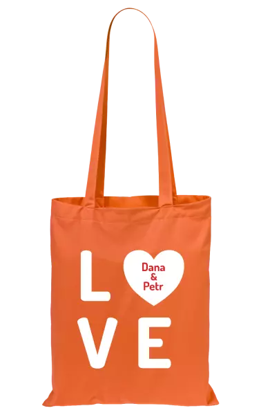 Látková taška Love se jmény
