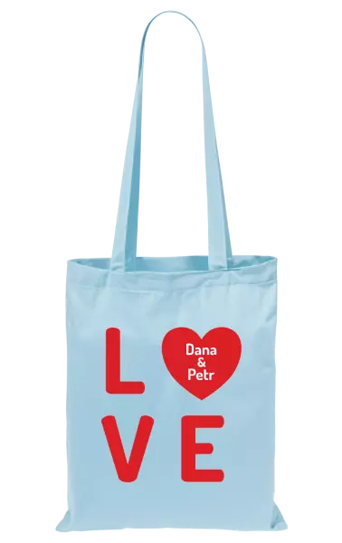 Látková taška Love se jmény