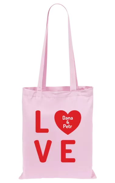 Látková taška Love se jmény