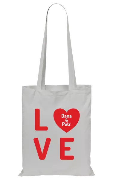 Látková taška Love se jmény