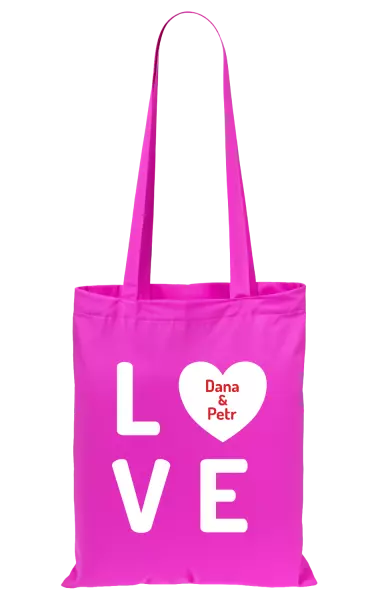 Látková taška Love se jmény