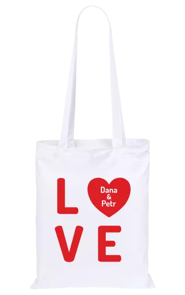 Látková taška Love se jmény