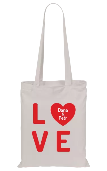 Látková taška Love se jmény