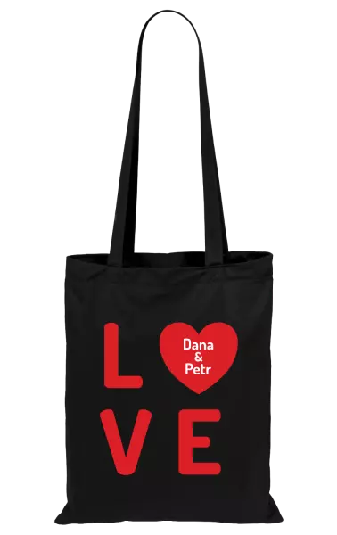 Látková taška Love se jmény