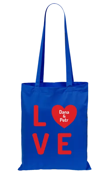 Látková taška Love se jmény