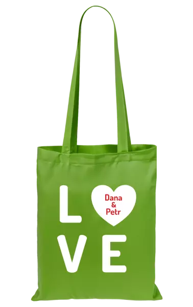 Látková taška Love se jmény