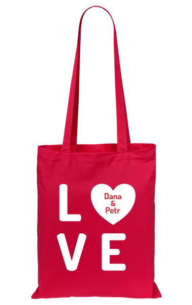 Látková taška Love se jmény
