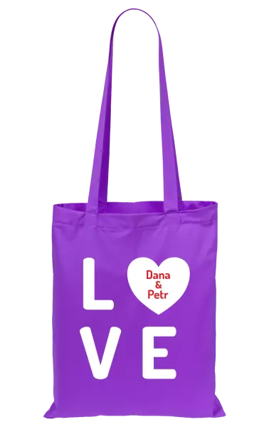 Látková taška Love se jmény
