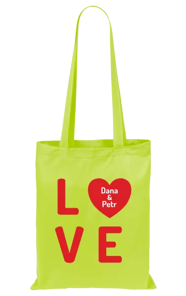 Látková taška Love se jmény