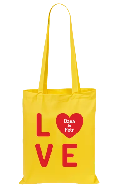 Látková taška Love se jmény