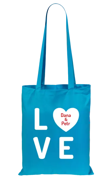 Látková taška Love se jmény