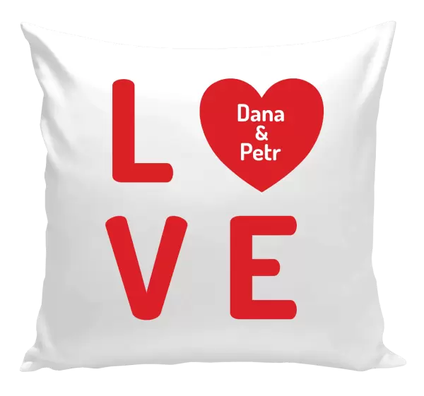 Polštář Love se jmény
