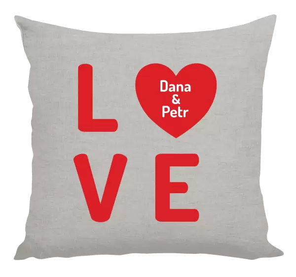 Polštář Love se jmény