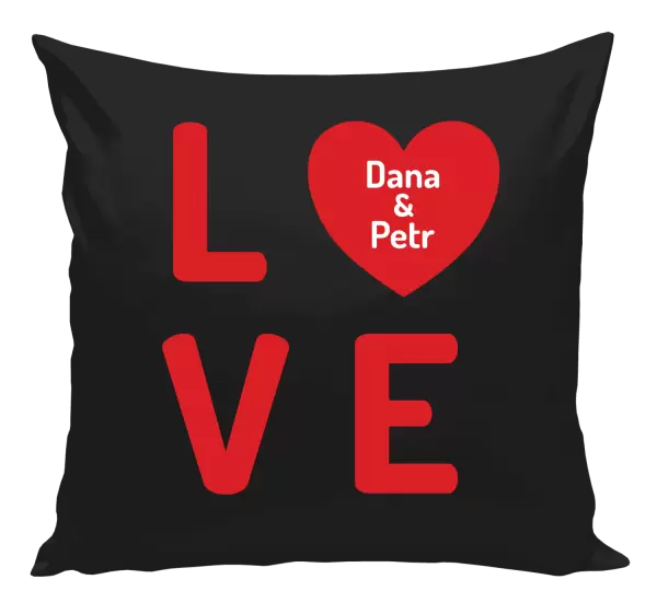 Polštář Love se jmény