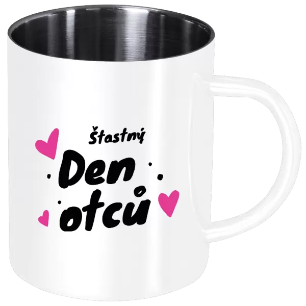 Nerezový hrnek Šťastný den otců - srdce