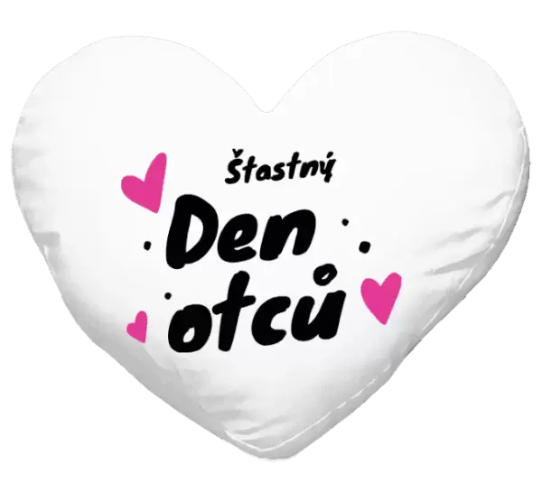 Polštář Šťastný den otců - srdce