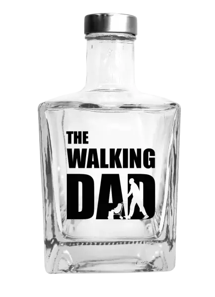 Fľaša, sklenená hranatá The Walking Dad
