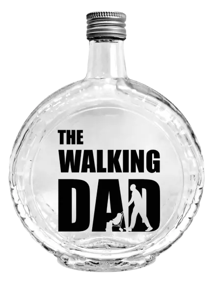 Fľaša, sklenená guľatá The Walking Dad