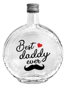 Fľaša, sklenená guľatá Best daddy ever