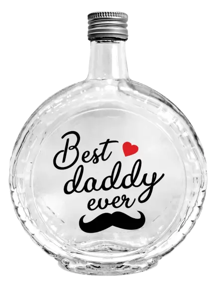 Fľaša, sklenená guľatá Best daddy ever