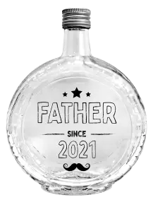 Fľaša, sklenená guľatá Father since