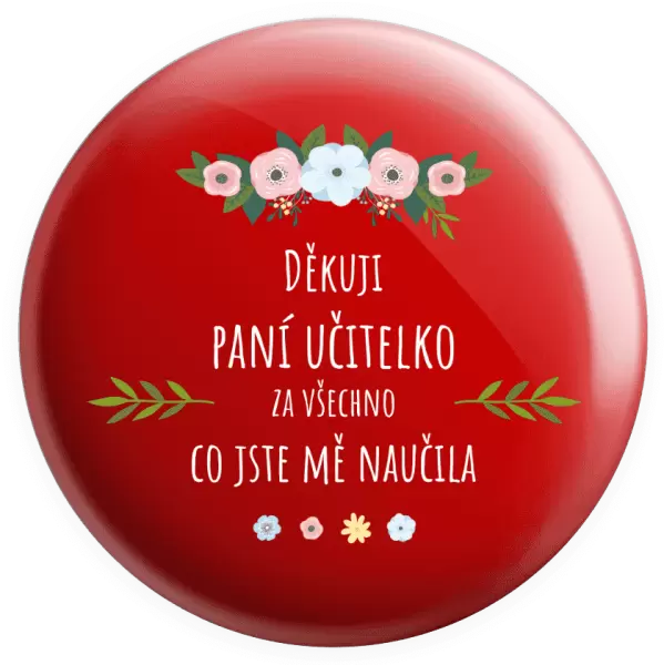 Placka Děkuji, paní učitelko, za všechno co jste mě naučila