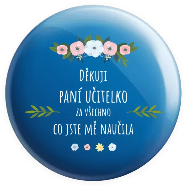 Placka Děkuji, paní učitelko, za všechno co jste mě naučila