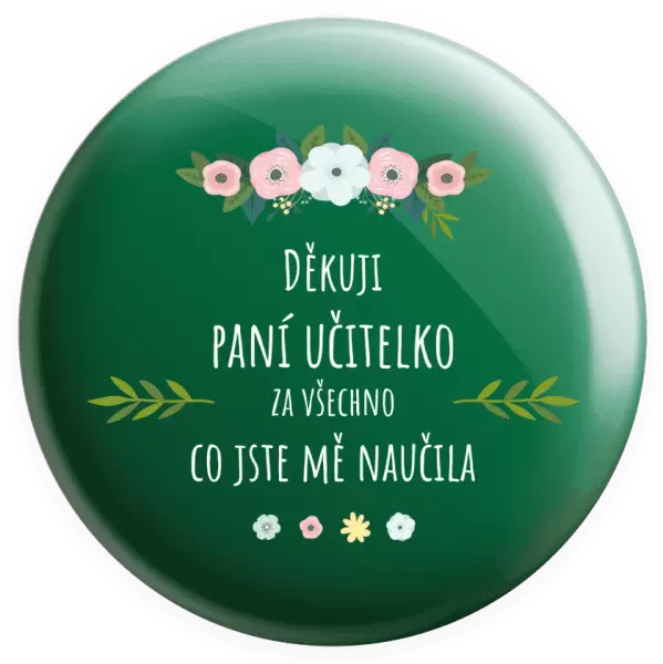 Placka Děkuji, paní učitelko, za všechno co jste mě naučila