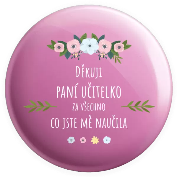 Placka Děkuji, paní učitelko, za všechno co jste mě naučila