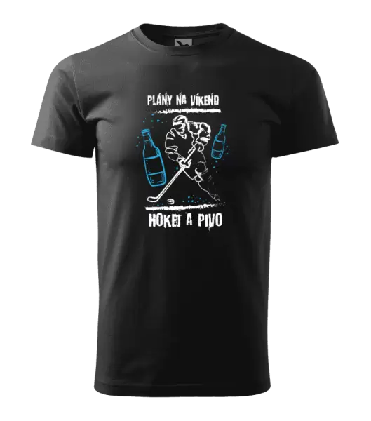 Pánské tričko Plány na víkend - hokej a pivo